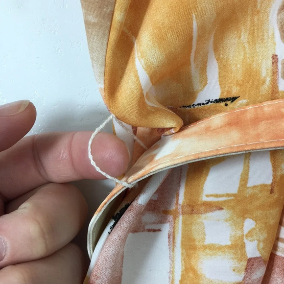 Leslie Belle Vintage Skirt Top Set Orange Floral - Picture 6 of 16